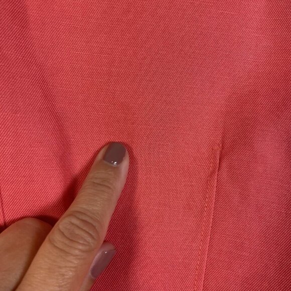 Sigrid Olsen Womens Linen Jacket Coral Pink Lined Blazer Size 16 Office Career - Picture 7 of 14